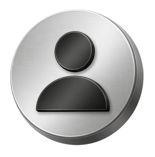 Avatar de usuario en plata 3D, ícono decorativo dentro de la página de preguntas frecuentes